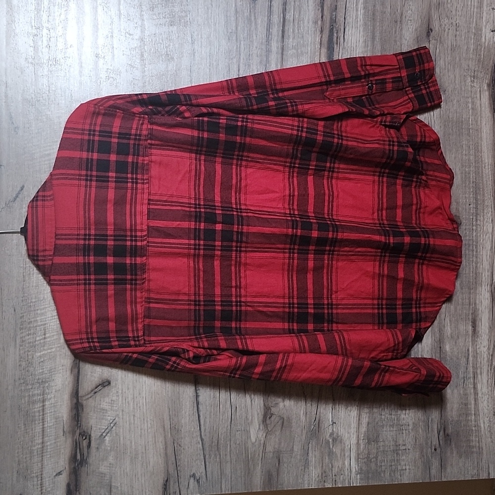 Abercrombie Soft A&F Red And Black Plaid Button D… - image 8